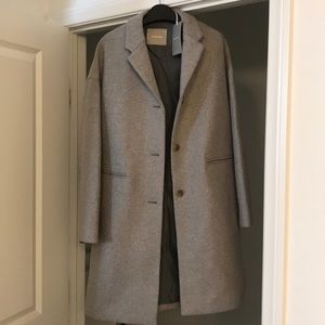 Everlane light heather grey cocoon coat size 2